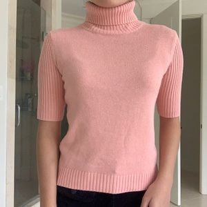 90s vintage coral pink turtleneck sweater